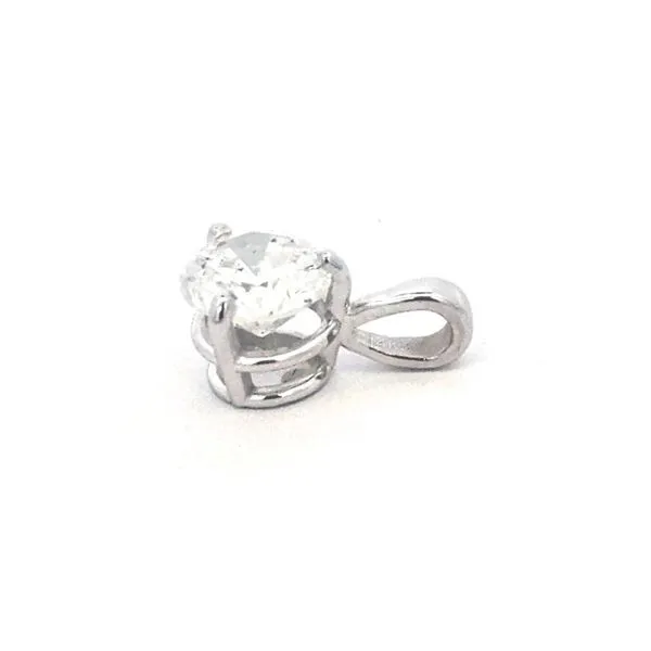 White Gold Diamond Solitaire Pendant Image 2 Mark Jewellers La Crosse, WI