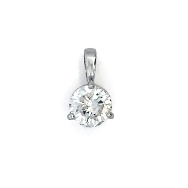 White Gold Diamond Solitaire Pendant Mark Jewellers La Crosse, WI