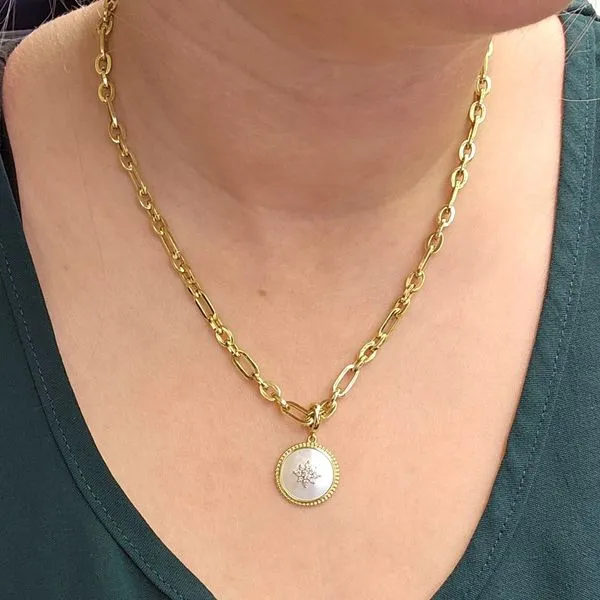 Yellow Gold Diamond Medallion Pendant Image 2 Mark Jewellers La Crosse, WI