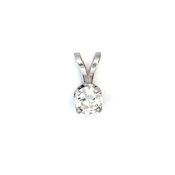 White Gold Diamond Solitaire Pendant Mark Jewellers La Crosse, WI