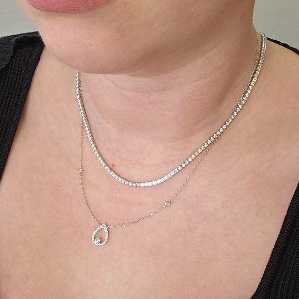 White Gold Diamond Necklace Image 3 Mark Jewellers La Crosse, WI