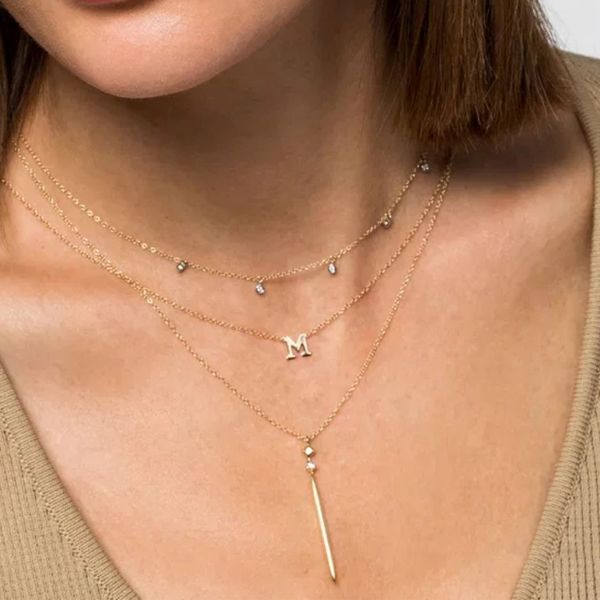 Yellow Gold Diamond Station Necklace Image 2 Mark Jewellers La Crosse, WI