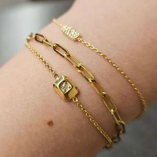 Yellow Gold Diamond Bolo Bracelet Image 2 Mark Jewellers La Crosse, WI