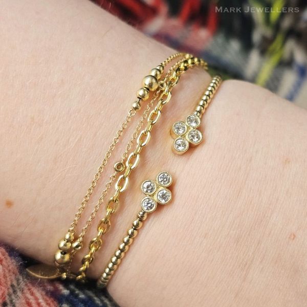 Yellow Gold Diamond Bangle Bracelet Image 3 Mark Jewellers La Crosse, WI