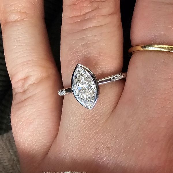 White Gold Lab-Grown Diamond Engagement Ring Image 2 Mark Jewellers La Crosse, WI