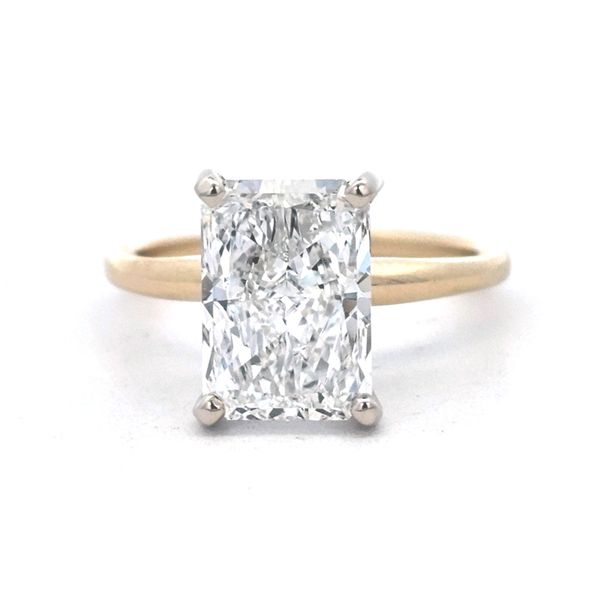 Yellow Gold Lab Grown Radiant Cut Diamond Solitaire Ring Mark Jewellers La Crosse, WI