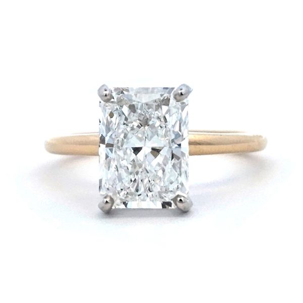 Yellow Gold Lab Grown Radiant Cut Diamond Solitaire Ring Mark Jewellers La Crosse, WI