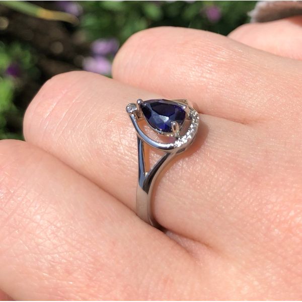 Sterling Created Sapphire Ring Image 2 Mark Jewellers La Crosse, WI