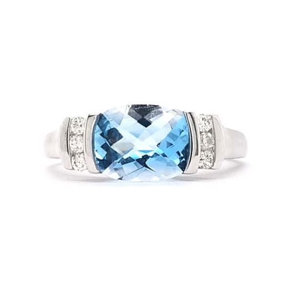 White Gold Blue Topaz Ring Mark Jewellers La Crosse, WI