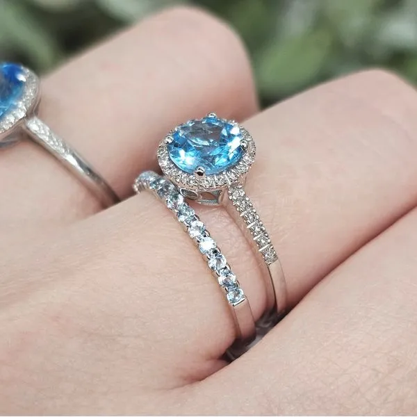 White Gold Blue Topaz Ring Image 3 Mark Jewellers La Crosse, WI