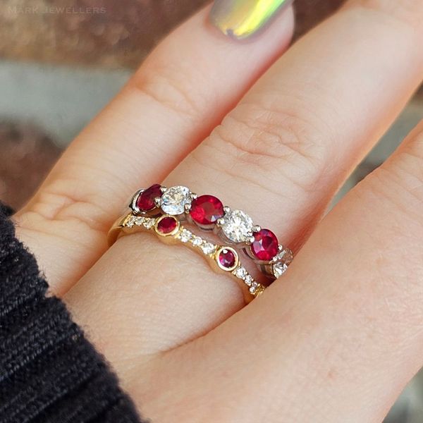 White Gold Ruby Ring Image 3 Mark Jewellers La Crosse, WI