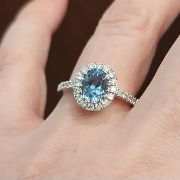 White Gold Aquamarine Ring Image 3 Mark Jewellers La Crosse, WI