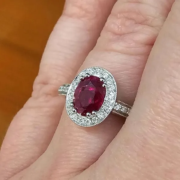 White Gold Ruby Ring Image 3 Mark Jewellers La Crosse, WI
