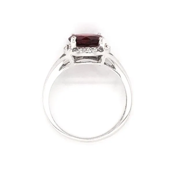 White Gold Garnet & Diamond Ring Image 2 Mark Jewellers La Crosse, WI