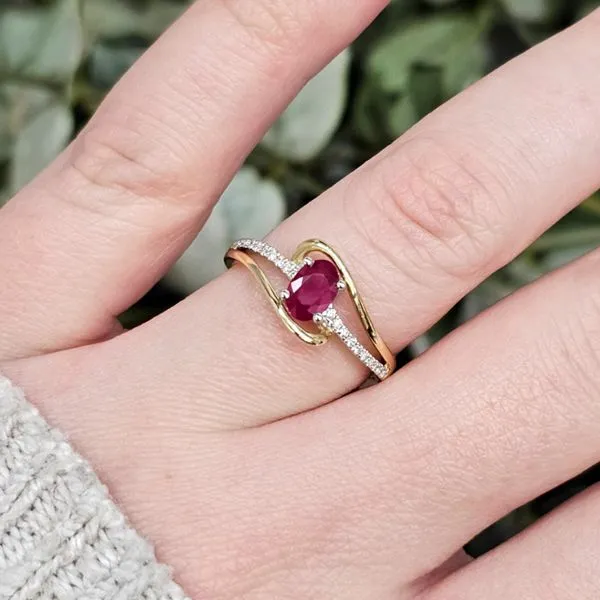 Yellow Gold Ruby Ring Image 3 Mark Jewellers La Crosse, WI