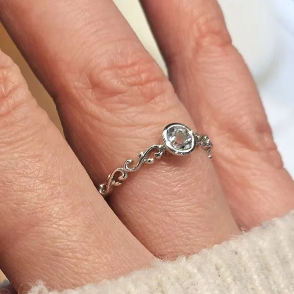 White Gold Aquamarine Ring Image 2 Mark Jewellers La Crosse, WI