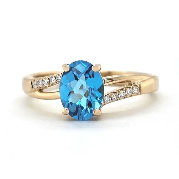 Yellow Gold Blue Topaz Ring Mark Jewellers La Crosse, WI