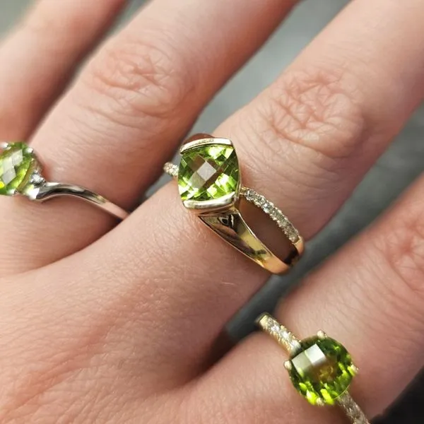 Yellow Gold Peridot Ring Image 2 Mark Jewellers La Crosse, WI