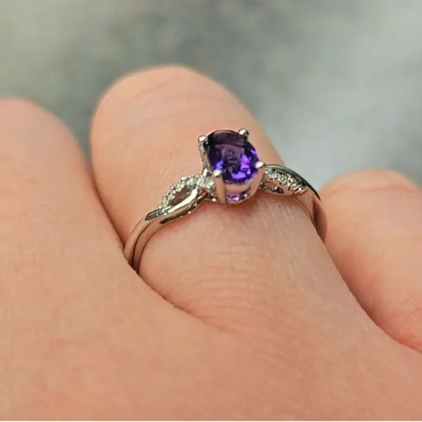 White Gold Amethyst Ring Image 3 Mark Jewellers La Crosse, WI