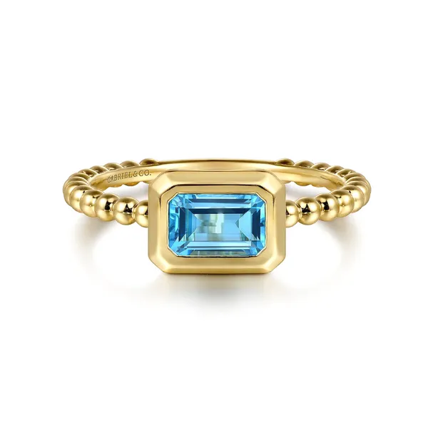 Yellow Gold Blue Topaz Ring Mark Jewellers La Crosse, WI