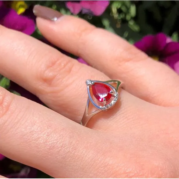 Sterling Lab Grown Ruby Ring Image 2 Mark Jewellers La Crosse, WI