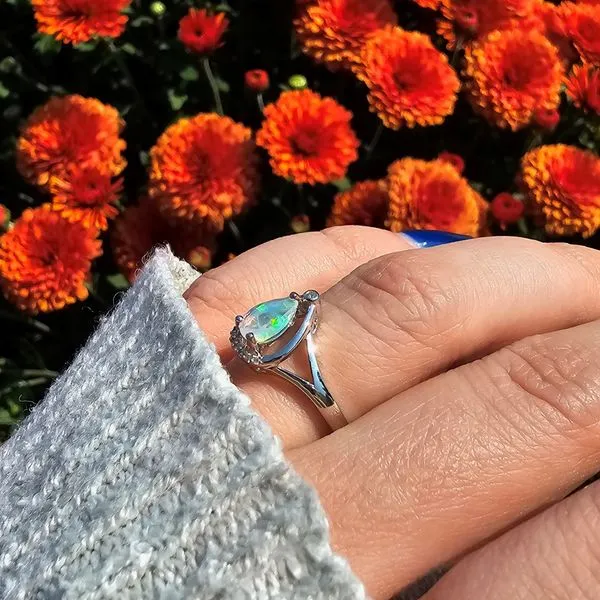 Sterling Created Opal Ring Image 2 Mark Jewellers La Crosse, WI