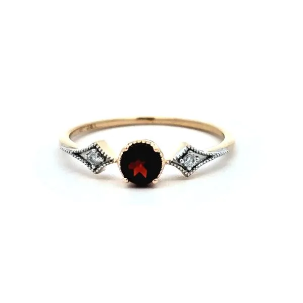 Yellow Gold Garnet & Diamond Ring Mark Jewellers La Crosse, WI