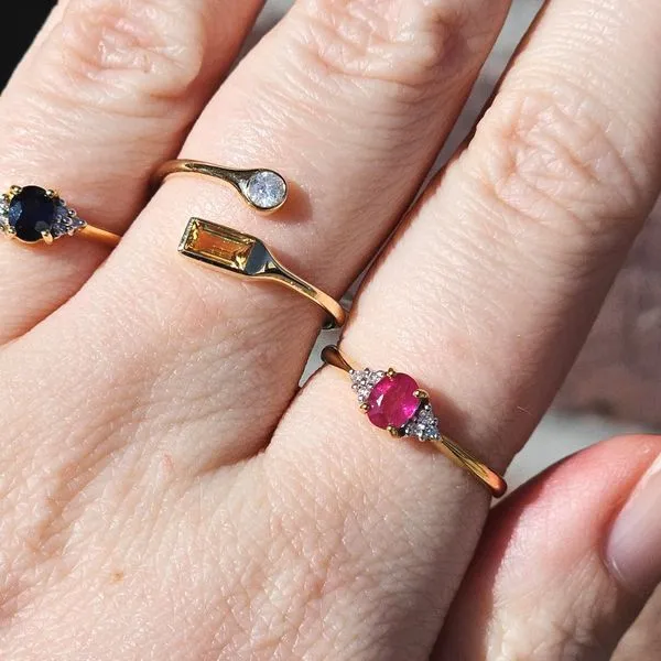 Yellow Gold Ruby & Diamond Ring Image 3 Mark Jewellers La Crosse, WI