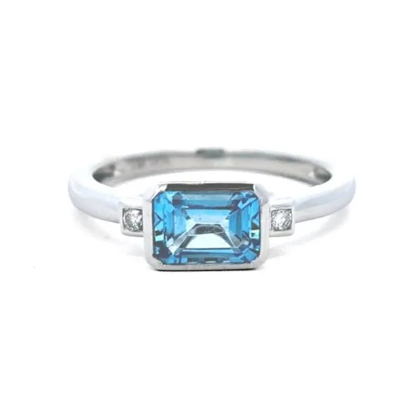 White Gold Blue Topaz Ring Mark Jewellers La Crosse, WI