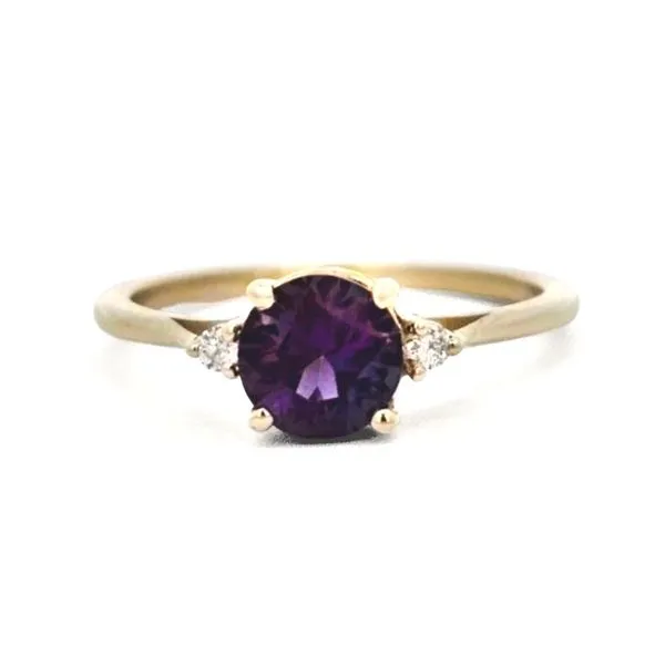 Yellow Gold Created Alexandrite & Diamond Ring Mark Jewellers La Crosse, WI