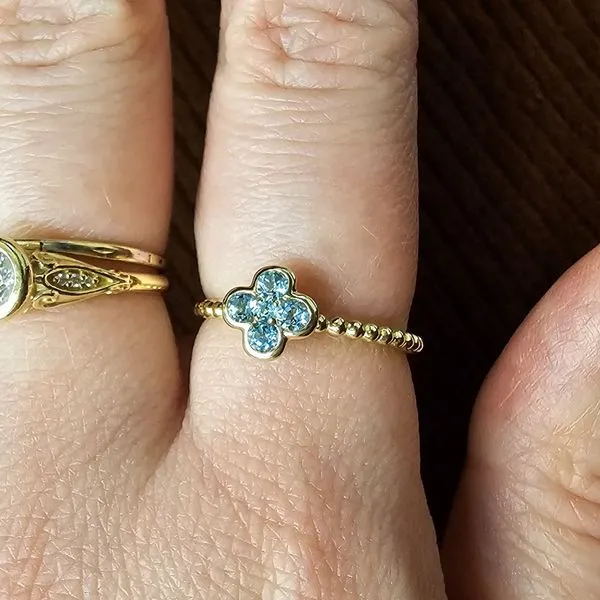 Yellow Gold Blue Topaz Ring Image 2 Mark Jewellers La Crosse, WI