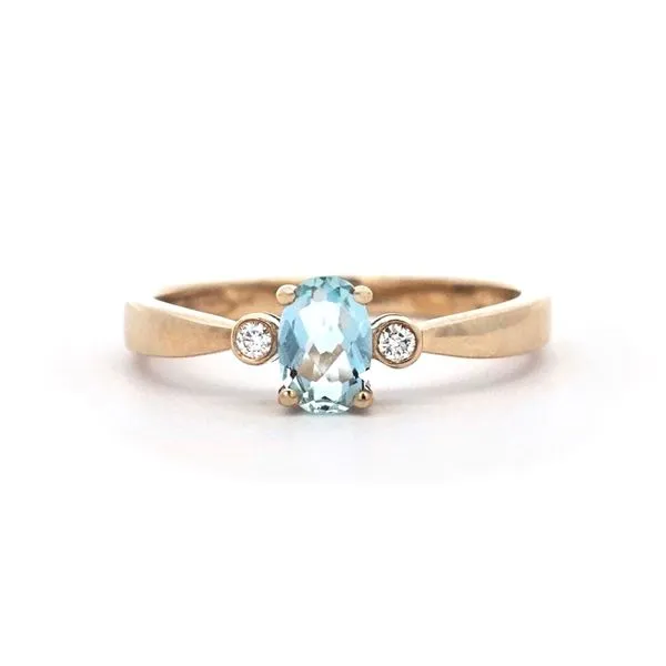 Yellow Gold Aquamarine & Diamond Ring Mark Jewellers La Crosse, WI