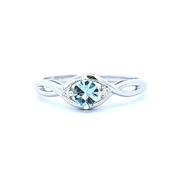White Gold Aquamarine & Diamond Ring Mark Jewellers La Crosse, WI