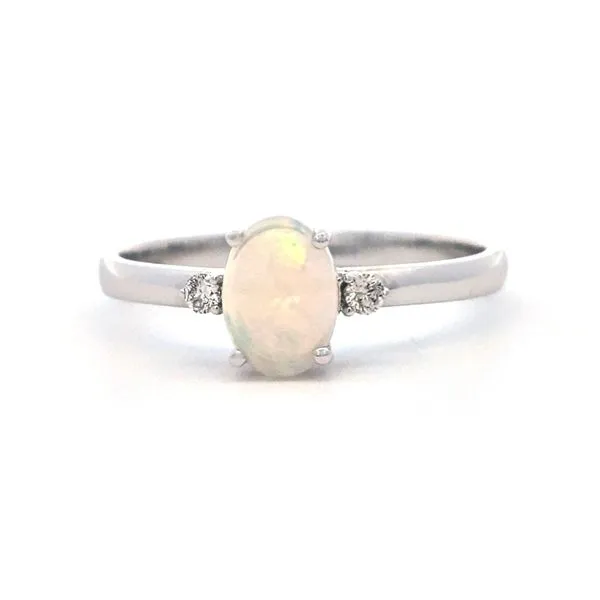White Gold Opal & Diamond Ring Mark Jewellers La Crosse, WI