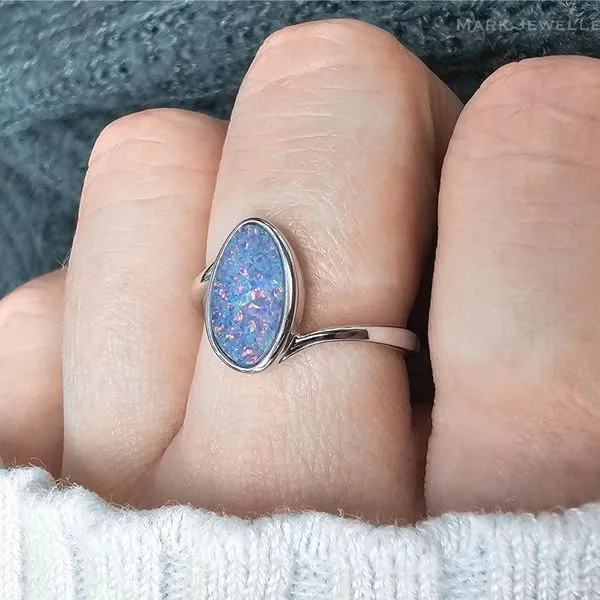 Sterling Opal Bypass Ring Image 3 Mark Jewellers La Crosse, WI