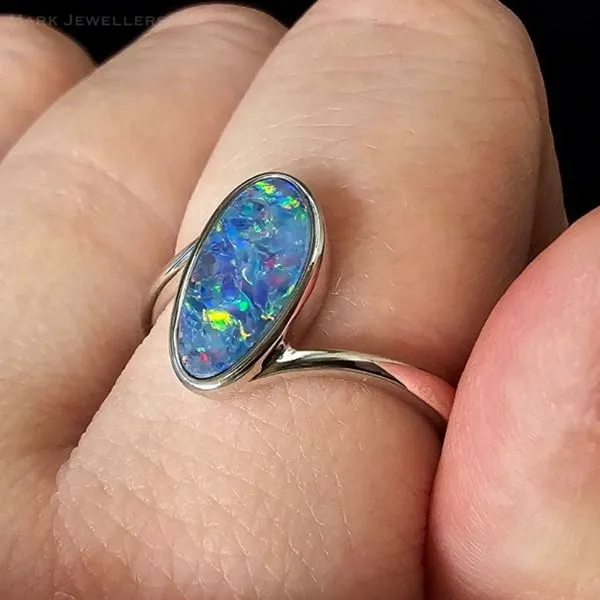 Sterling Opal Bypass Ring Image 2 Mark Jewellers La Crosse, WI