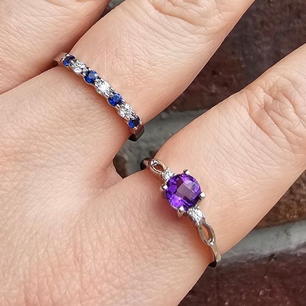 White Gold Amethyst & Diamond Ring Image 2 Mark Jewellers La Crosse, WI