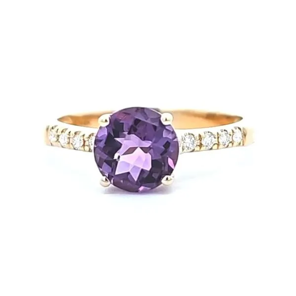 Yellow Gold Amethyst & Diamond Ring Mark Jewellers La Crosse, WI