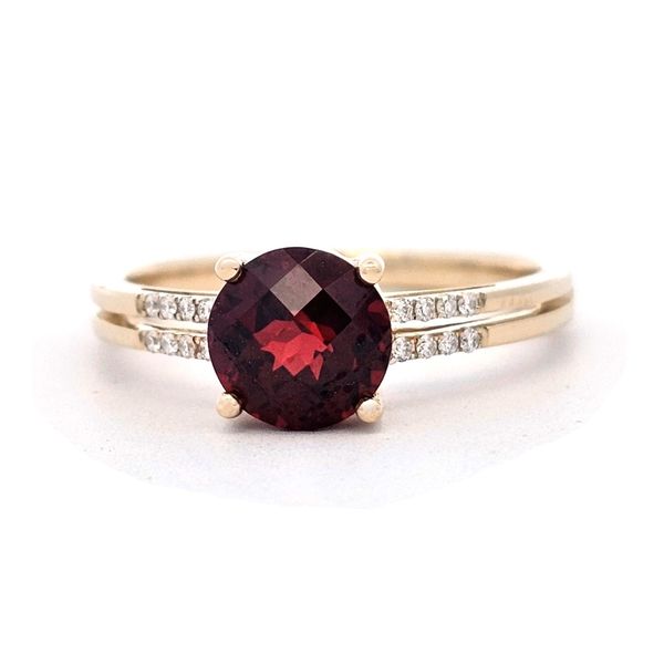 Yellow Gold Garnet & Diamond Ring Mark Jewellers La Crosse, WI
