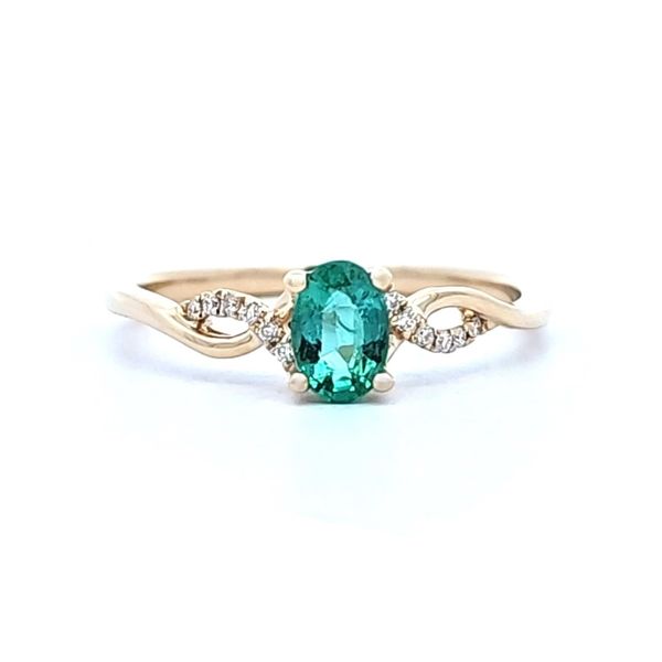 Yellow Gold Emerald & Diamond Ring Mark Jewellers La Crosse, WI
