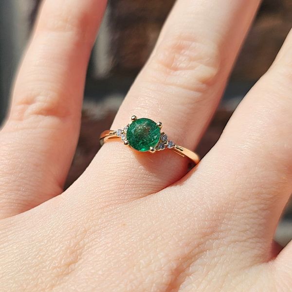 Yellow Gold Emerald & Diamond Ring Image 3 Mark Jewellers La Crosse, WI