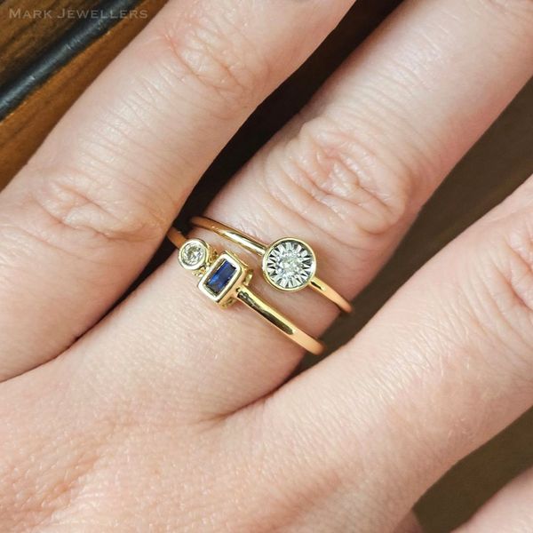 Yellow Gold Sapphire & Diamond Ring Image 3 Mark Jewellers La Crosse, WI