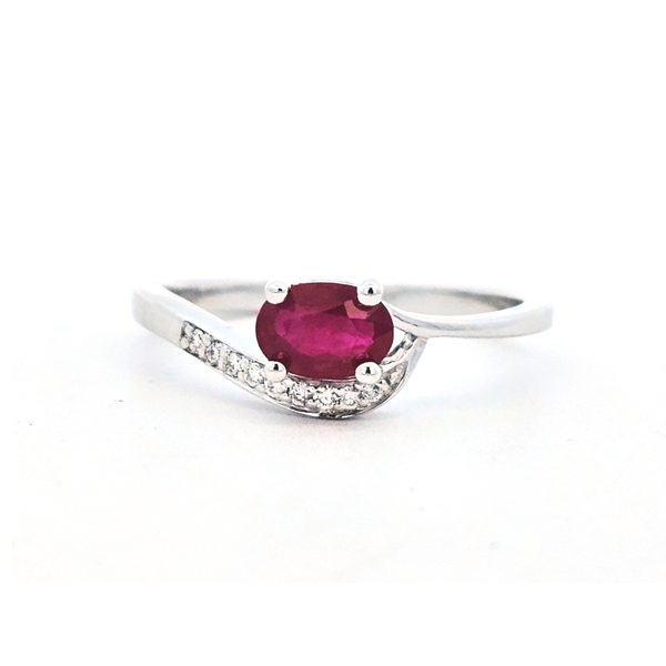 White Gold Ruby & Diamond Ring Image 3 Mark Jewellers La Crosse, WI