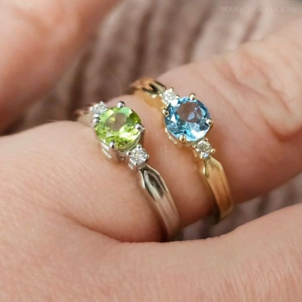 White Gold Peridot & Diamond Ring Image 3 Mark Jewellers La Crosse, WI