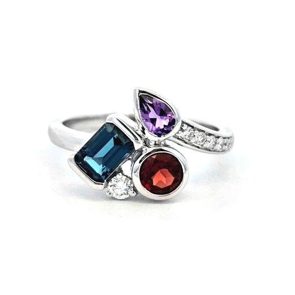 White Gold Gemstone & Diamond Bypass Ring Mark Jewellers La Crosse, WI