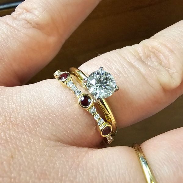 Yellow Gold Ruby & Diamond Ring Image 3 Mark Jewellers La Crosse, WI