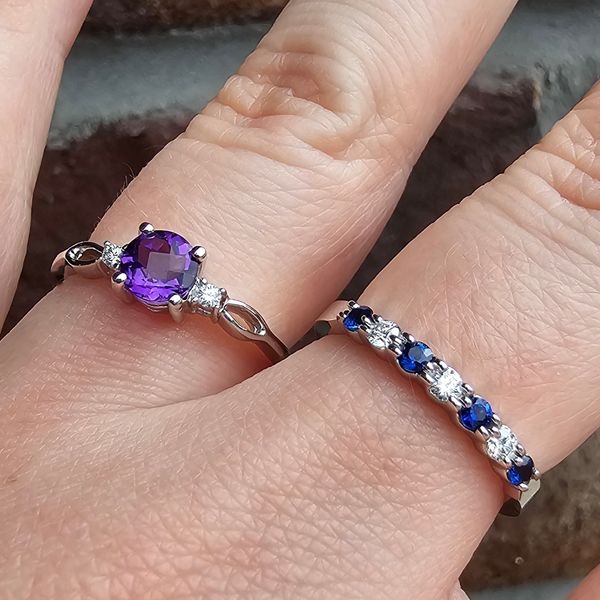 White Gold Sapphire & Diamond Ring Image 3 Mark Jewellers La Crosse, WI