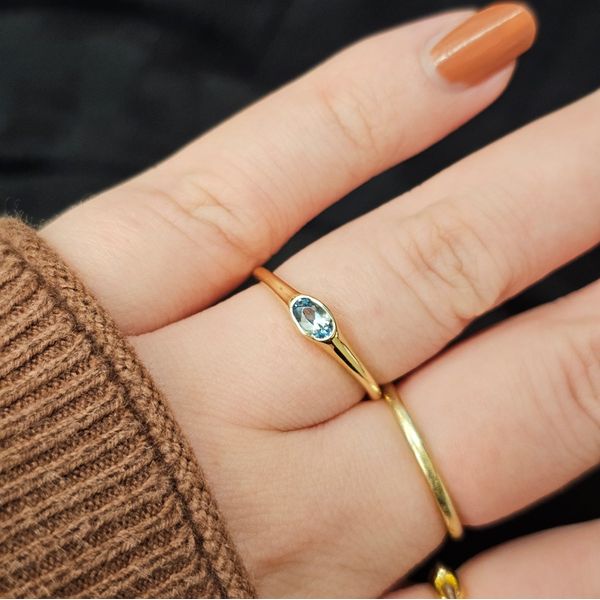 Yellow Gold Blue Topaz Ring Image 3 Mark Jewellers La Crosse, WI