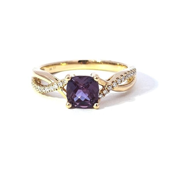 Yellow Gold Created Alexandrite & Diamond Ring Mark Jewellers La Crosse, WI