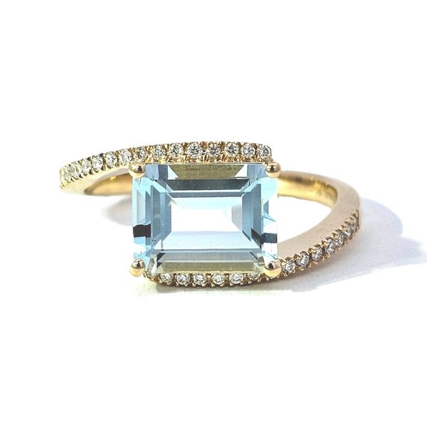 Yellow Gold Aquamarine & Diamond Ring Mark Jewellers La Crosse, WI